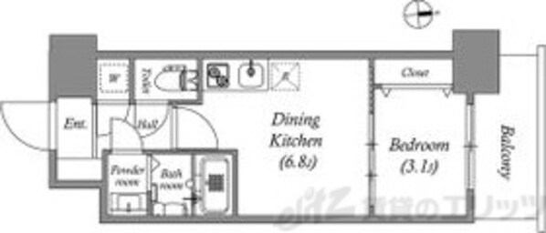 アドバンス江坂ラシュレの物件間取画像